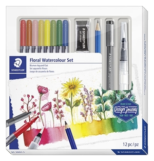 Staedtler Floral Design Journey Wassermalfarbenset mit Aquarellfarben (12)